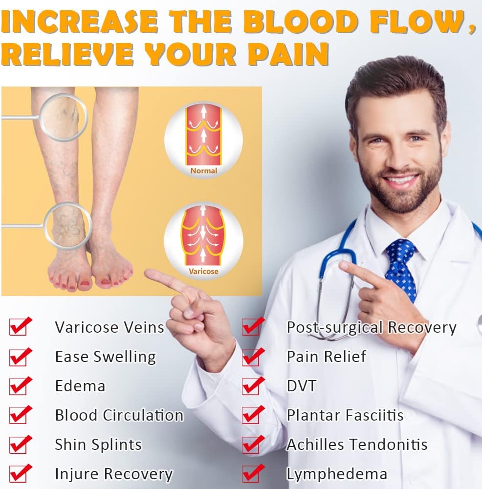 CASMON 15-20mmHg Zipper Compression Socks for Women and Men, Knee High Compression Stockings, Medical Open Toe Support Socks for Varicose Veins, Post-surgery, Swelling, Nurses, Pregnancy (1 Pair) - Image 5