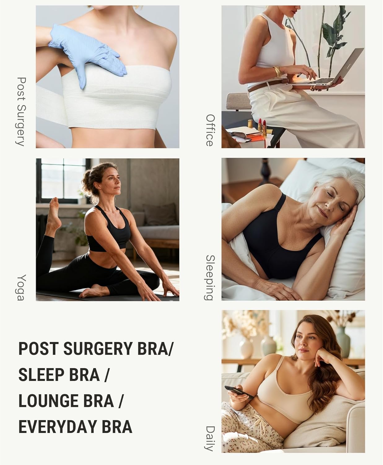 FeelinGirl Post Surgery Compression Bra for Women's Front Closure Bra with Adjustable Straps Wirefree - Image 4