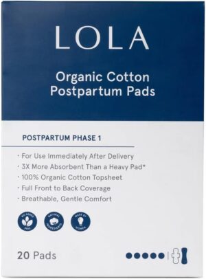 LOLA Organic Cotton Postpartum Pads...