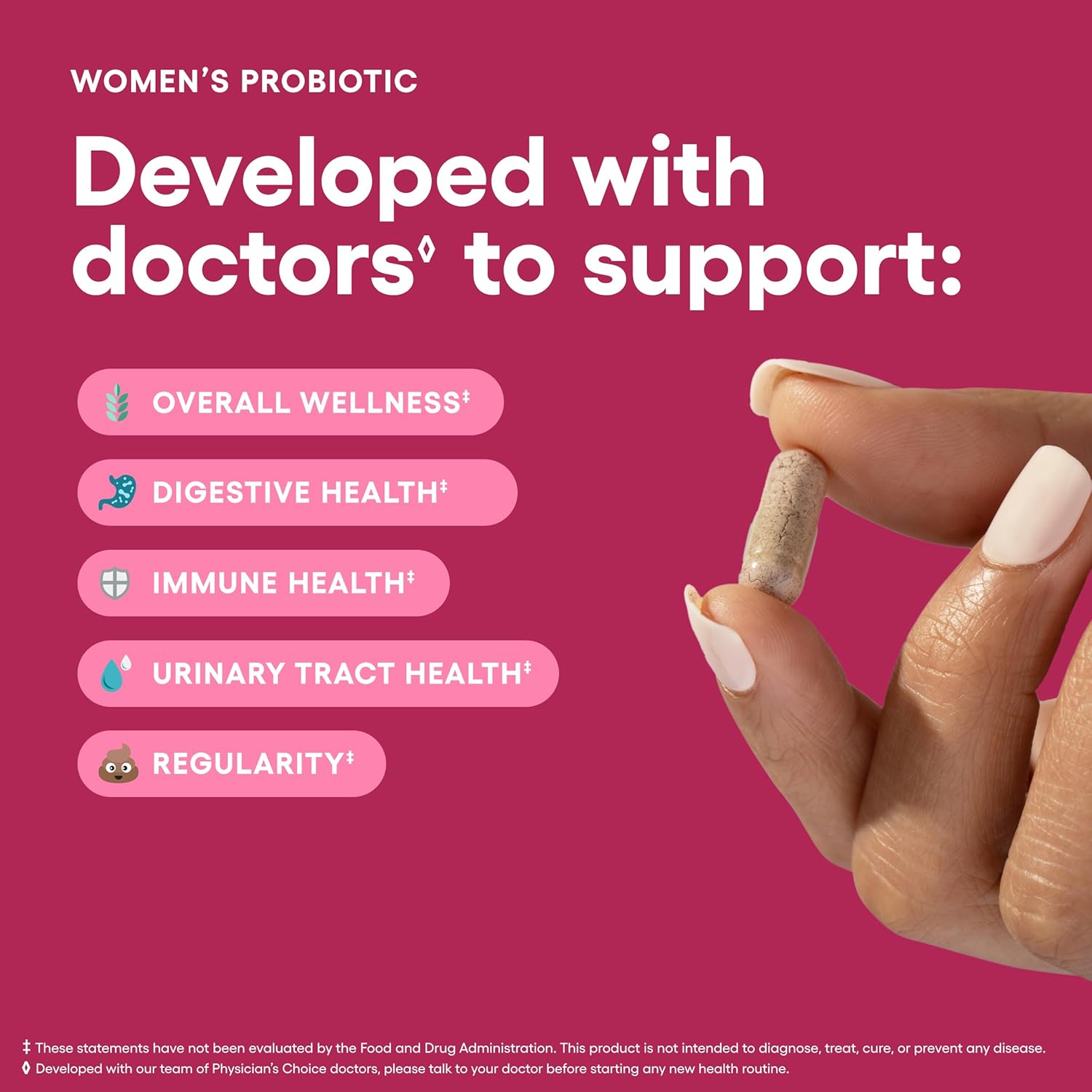 Physician's CHOICE Probiotics for Women - PH Balance, Digestive, UT, & Feminine Health - 50 Billion CFU - 6 Unique Strains for Her - Organic Prebiotics, Cranberry Extract+ - Women Probiotic - 30 CT - Image 3