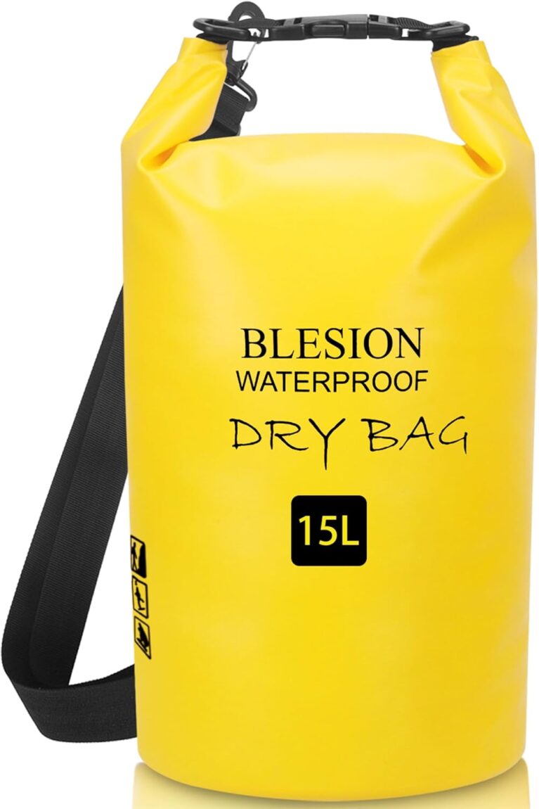 BLESION Trockentasche, 5 l/10 l/15 l/20 l/30 l, wasserdichte Tasche, verstellbarer Schultergurt, wasserdichter Rucksack für Kajakfahren, Angeln, Schwimmen, Wandern, Reisen