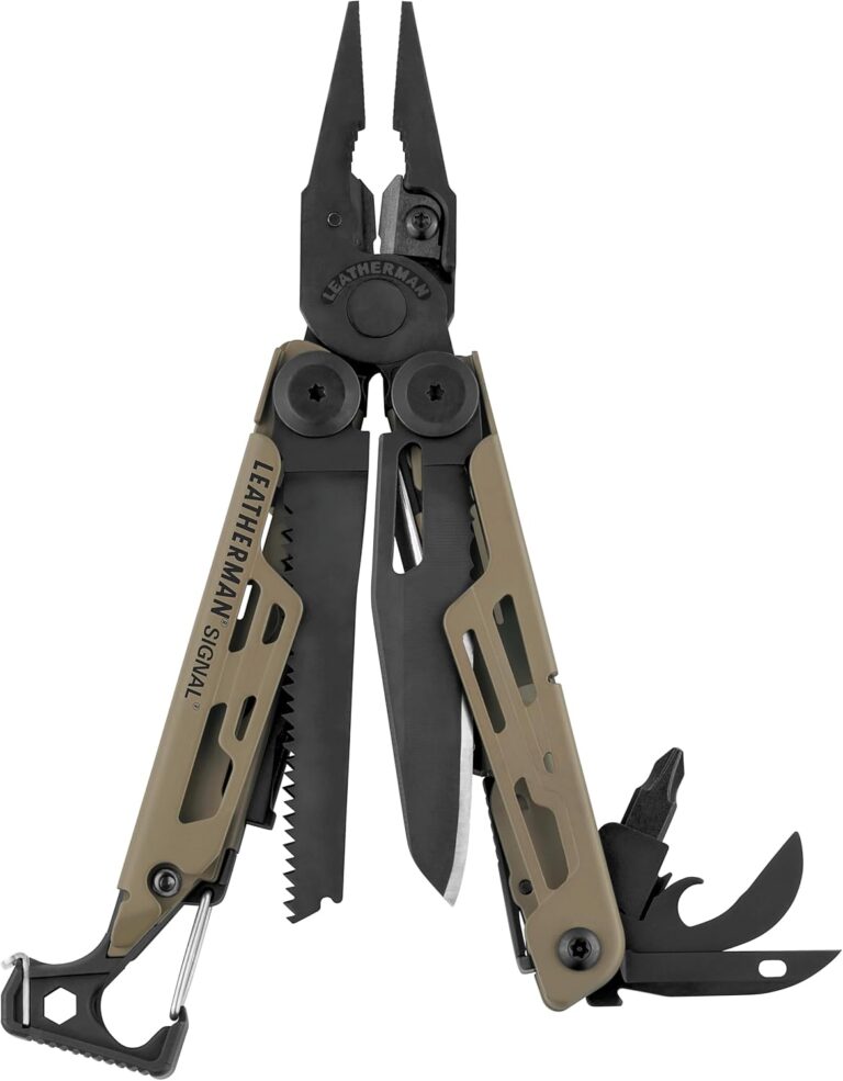LEATHERMAN – Signal, Multitool für den Außenbereich, mit Feuerstein, Klingenschärfer und Pfeife.
