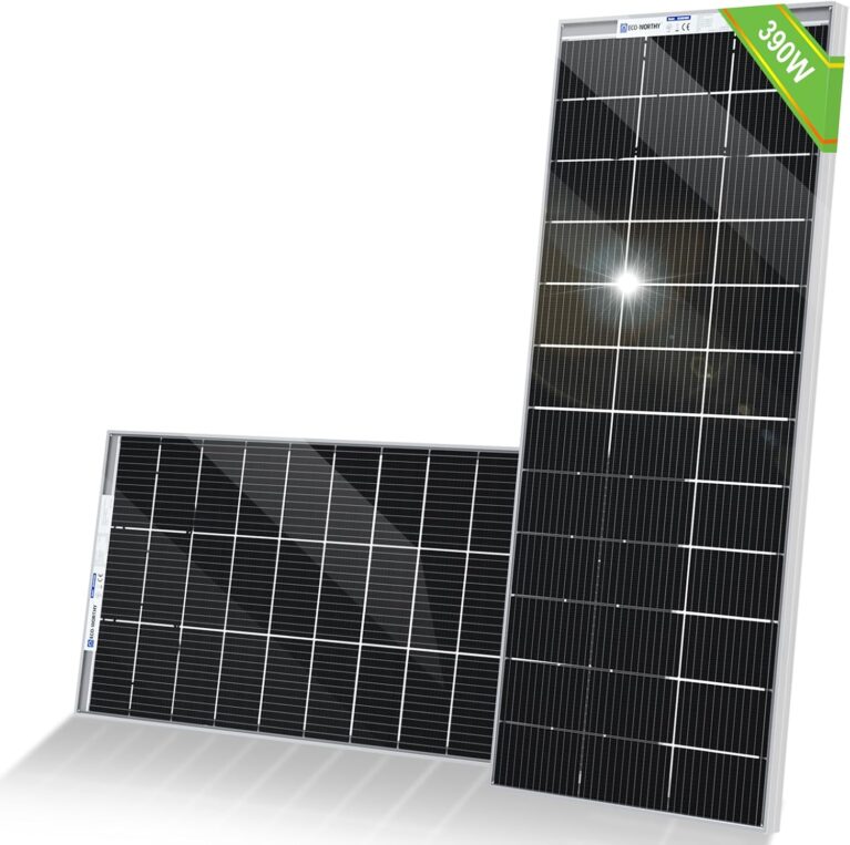 ECO-WORTHY 390 W 12 V bifaziales Solarpanel, 2 Stück, 195 W monokristallines Solarpanel, ideal zum Laden von 12 V-Batterien, für Wohnmobil, Garten, Wohnmobil, Boot und Dach des Hauses