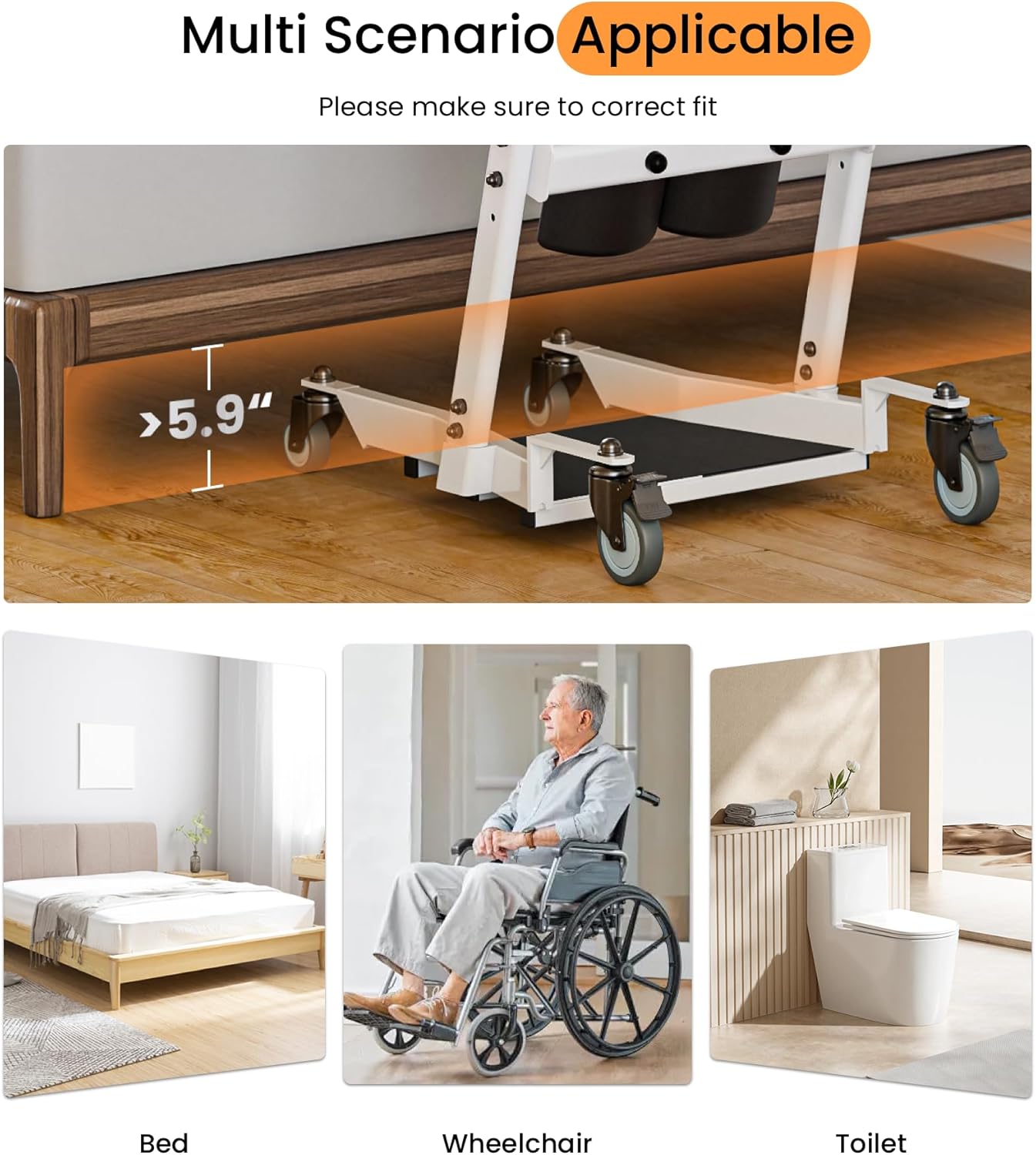 VOCIC Sit to Stand Lift, One-Step Stand Assist Lift for Elderly, Patient Lift Chair Transport Unit with Wheels, Fall Prevention & Muscle Building, AY03 2026 Upgraded - Image 4