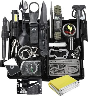 FINIBO Survival Kit 21 in 1, Outdoo...