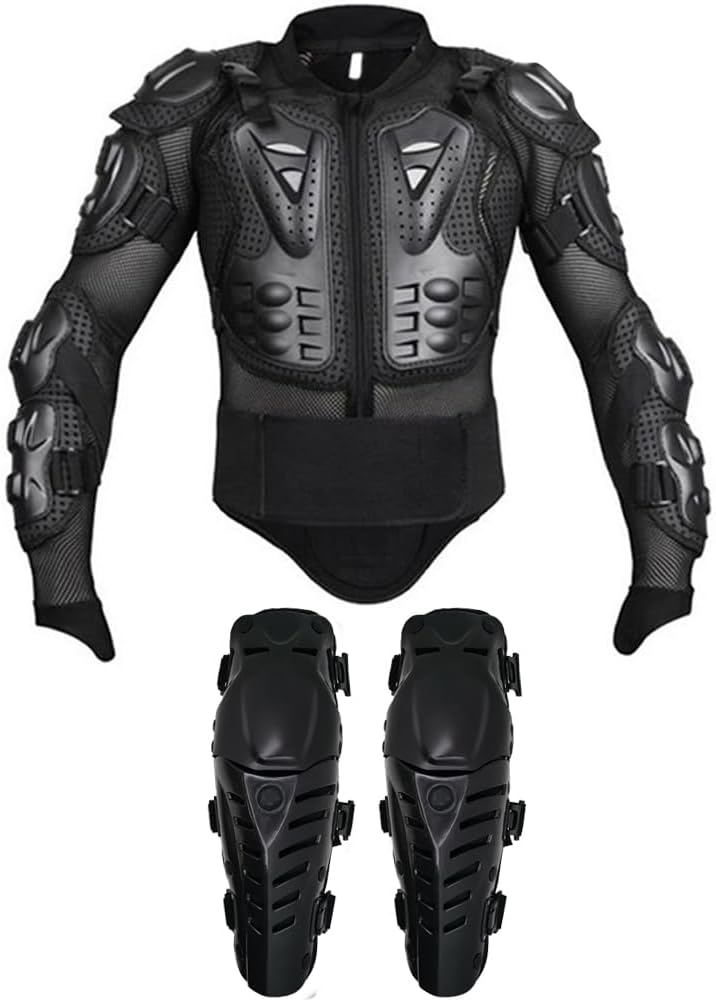 Adult Motorcycle Protective Jacket and Knee Pads, Motorcycle Accessories, Back Spine Chest Protector, Full Body Chest Armor for Motocross Dirt Bike Gear Review