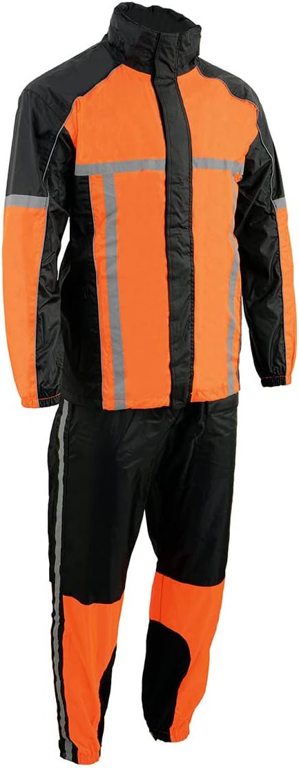 Milwaukee Leather MPM9510 Men’s Black Water-Resistant Motorcycle Rain Suit with Hi Vis Reflective Tape Review
