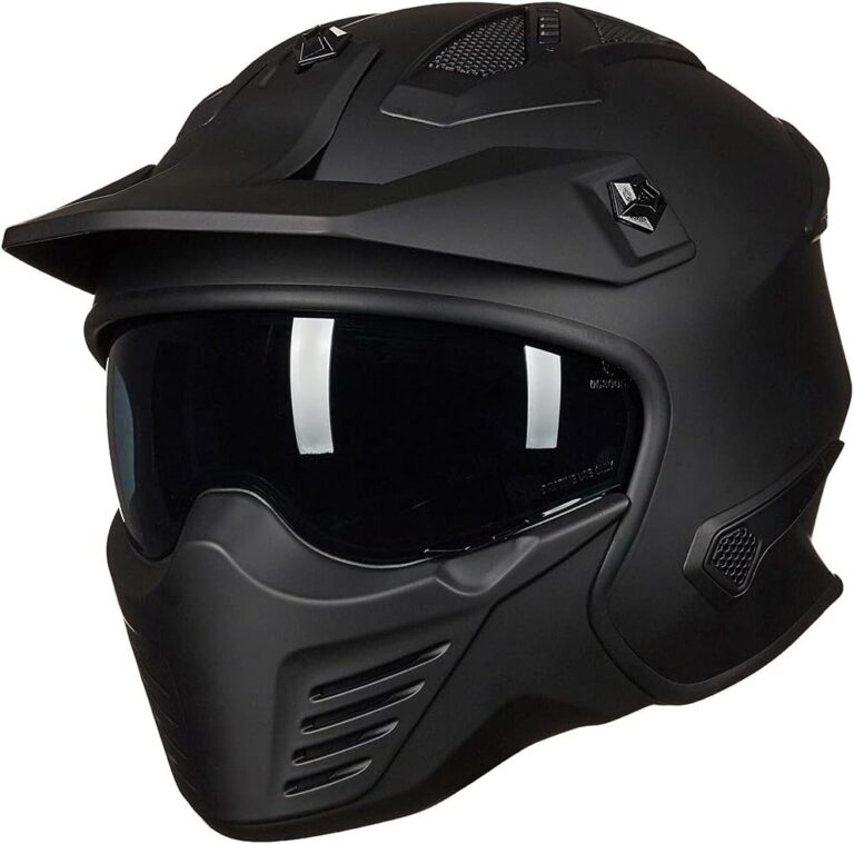 ILM Open Face Motorcycle 3/4 Half Helmet for Dirt Bike Moped ATV UTV Motocross Electric Cruiser Scooter DOT Model 726X(Matte Black,L) Review