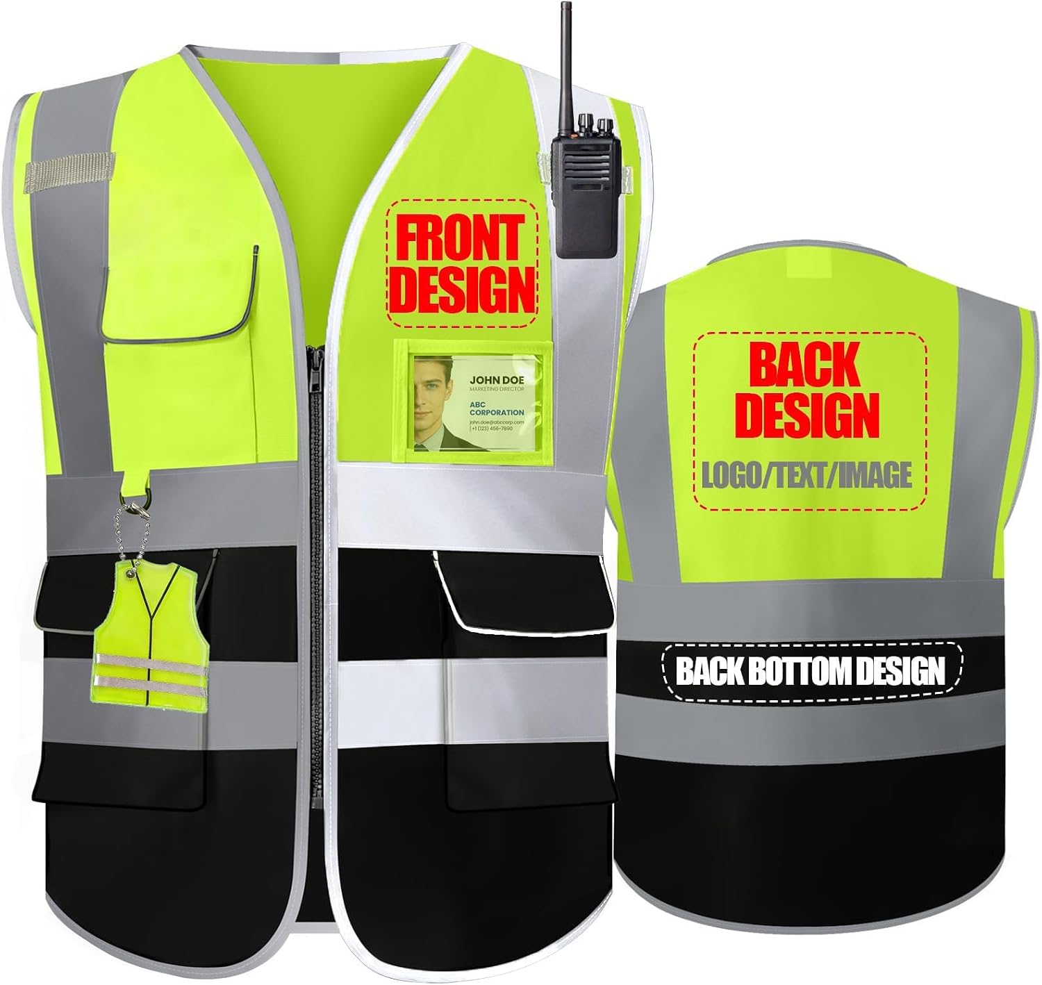 Custom Safety Vest Class 2 High Visibility Reflective Vest