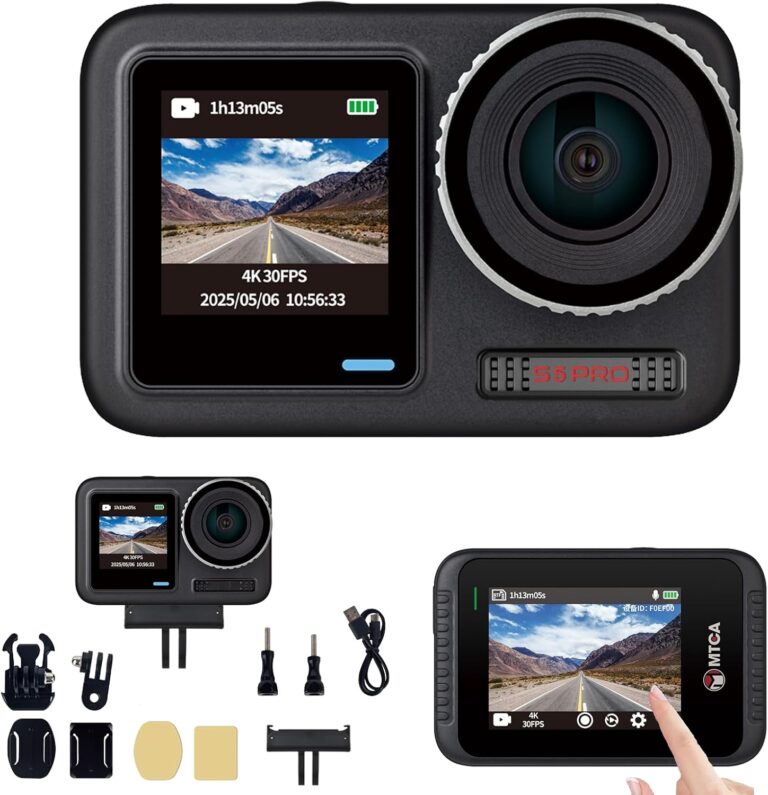 Action Camera for Motorcycle – 4K/30fps Waterproof Sport Camera with Dual IPS Screen,5.9k Photo, Long Lasting 150min, Out Camera for Bike/Hiking/Ski/Travel/Climb/Cycling(Connect Phone via WiFi) Review