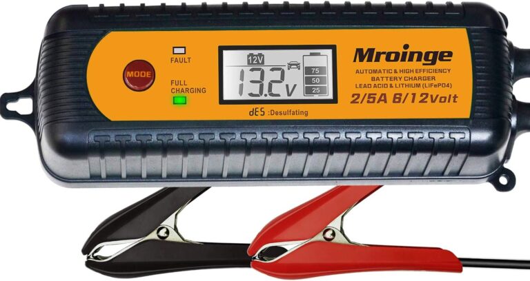 Smart Battery Charger, Mroinge 5A 6V/12V Automatic Battery Charger/Maintainer/Desulfator for Cars, SUVs, Trucks and More, Suitable for Charging Lead-Acid & Lithium (LiFePO4) Batteries Review