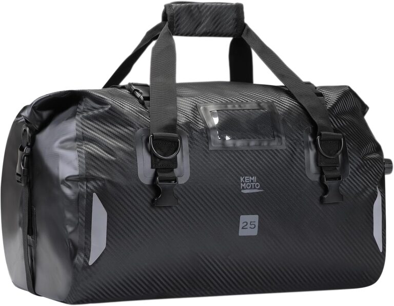 KEMIMOTO Waterproof Motorcycle Dry Bag – Duffle Tail Bag Soft Luggage, 25L/40L/65L Large Capacity with 4 Quick-Release Straps, Dustproof for Touring, Adventure, Motorcycling & Camping Black Review