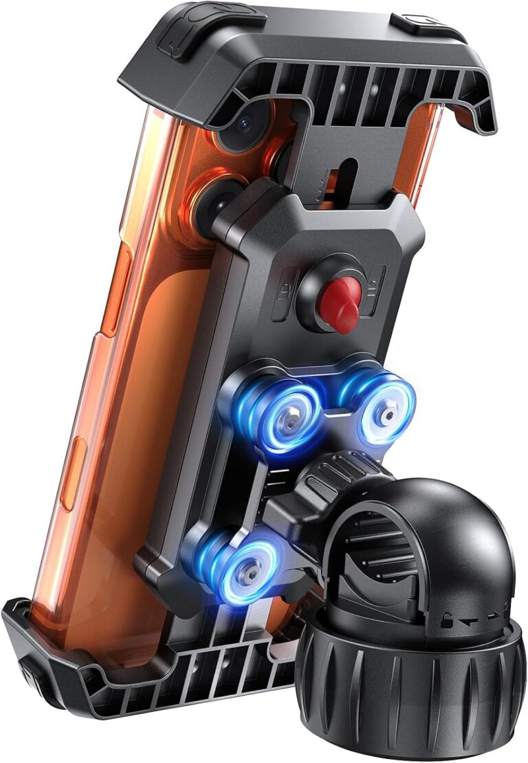 LOXP Anti-Shake Motorcycle Phone Mount with 2026 Dual Vibration Dampener | Universal Bike Phone Holder for iPhone 17/16/15/14/13 Series & Android 4.7-7″, Handlebar Mount for Bicycle/Motorbike/Scooter Review