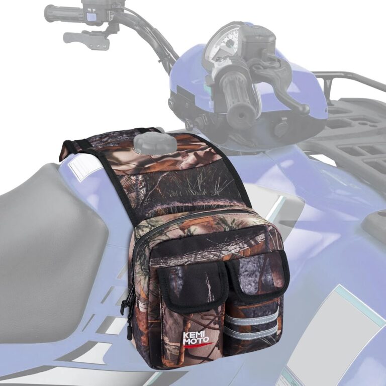 KEMIMOTO ATV Tank Bag, Water-resistant Warm Cooler Motorcycle Saddle Bag | Compatible with Sportsman Scrambler FourTrax Grizzly Snowmobile Bicycle, Camo Review