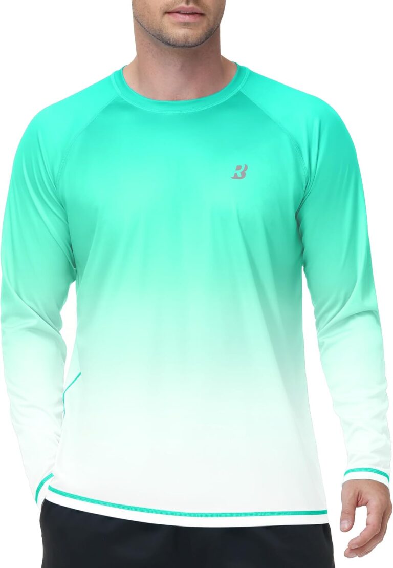 Roadbox Men’s UPF 50+ Swim Shirts, Long Sleeve UV Sun Protection Rash Guard, Quick Dry SPF T-Shirt for Beach Surfing Fishing Review