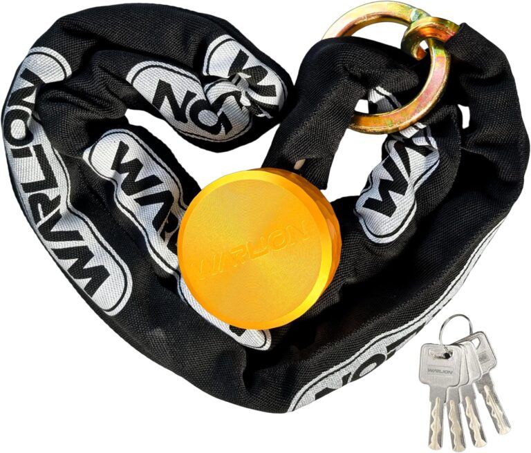 WARLION Heavy Duty Security Chain with Hidden Shackle Puck Lock, 5ft x 3/8 in Hardened Steel Cut-Resistant Chain for Motorcycles, Trailers, Trucks Review